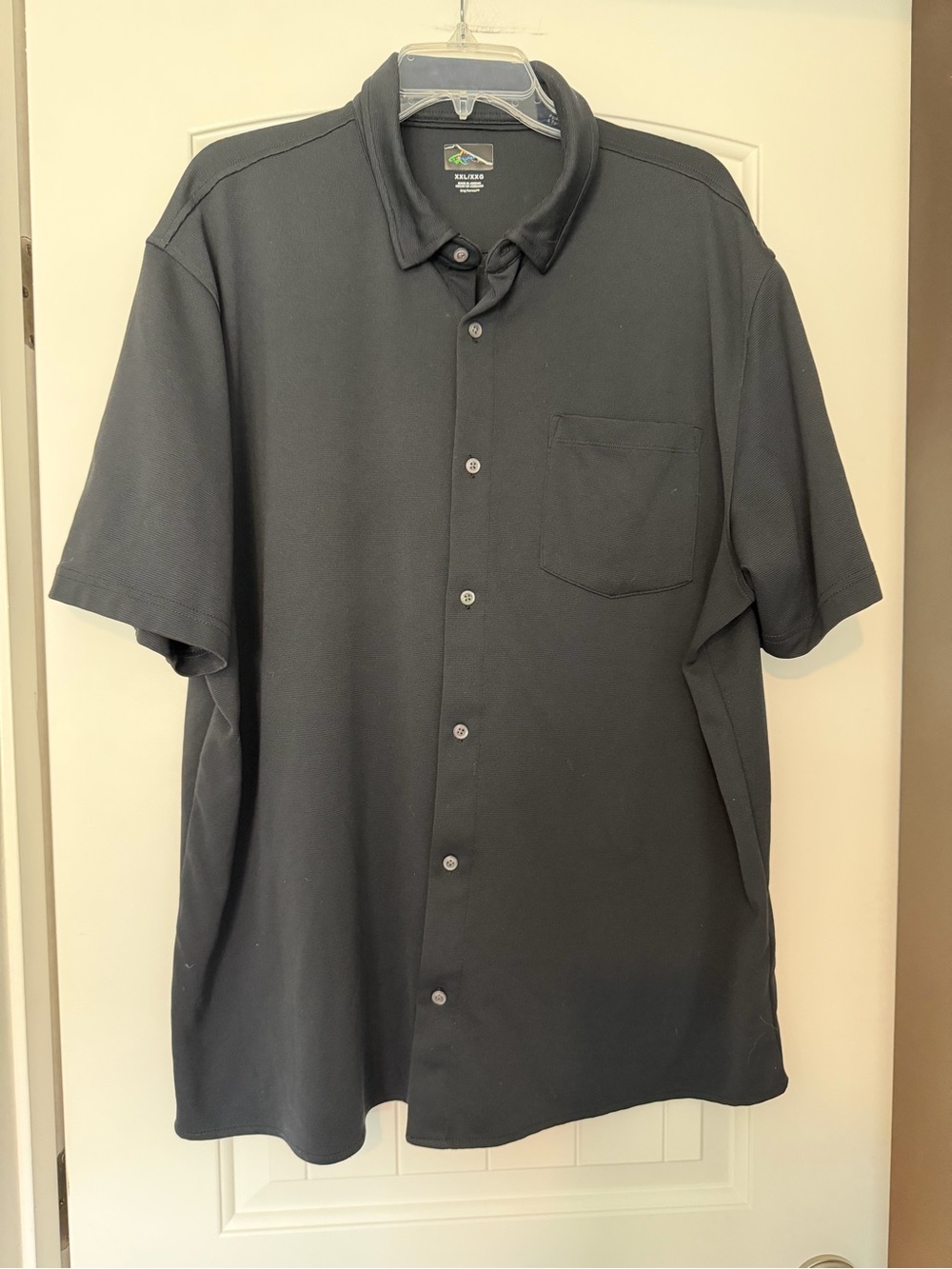 Greg Norman Black Short-Sleeve Button-up Polo Shirt